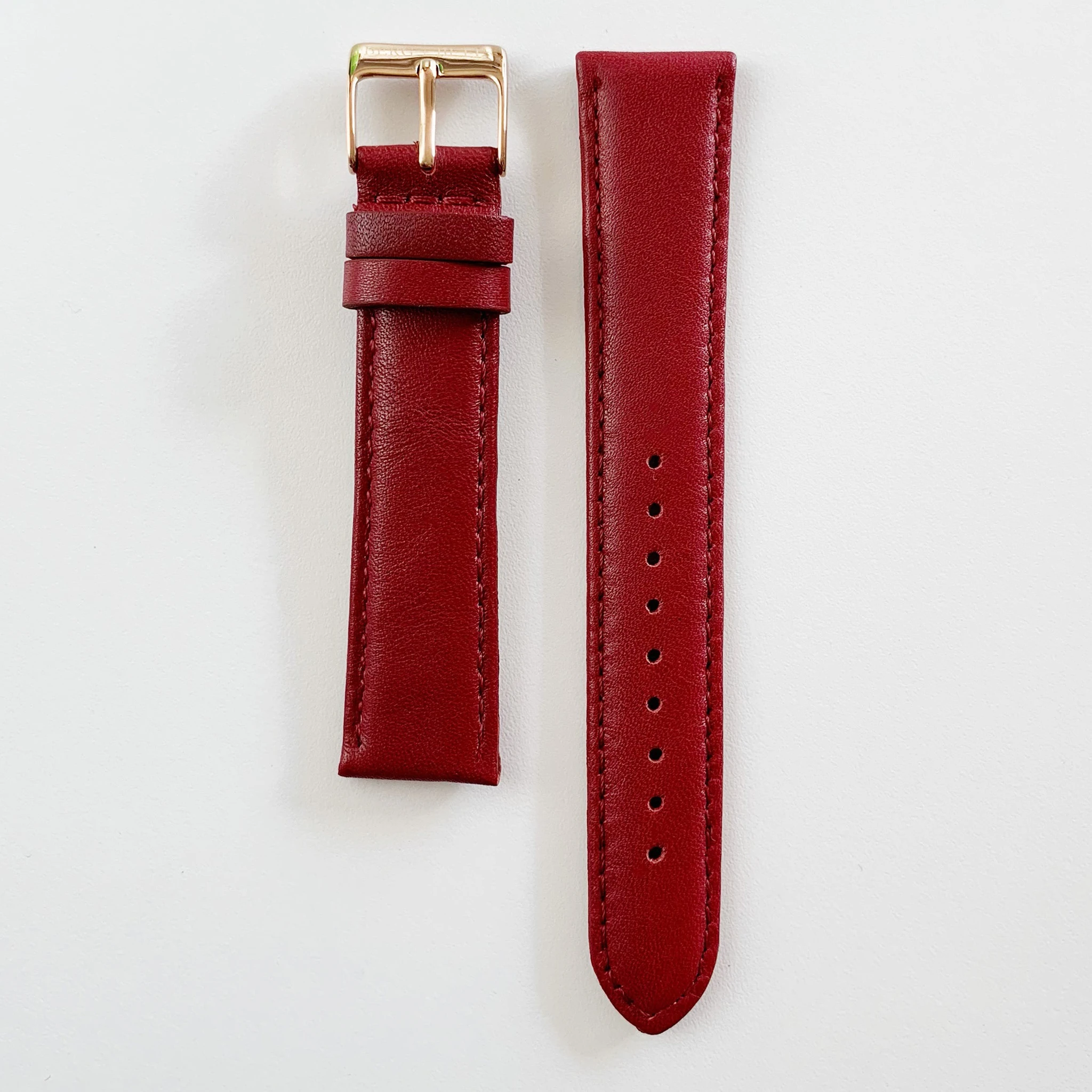 BERG+BETTS interchangeable straps created from leather that would have otherwise gone to waste | Burgundy and Rose Gold clasp