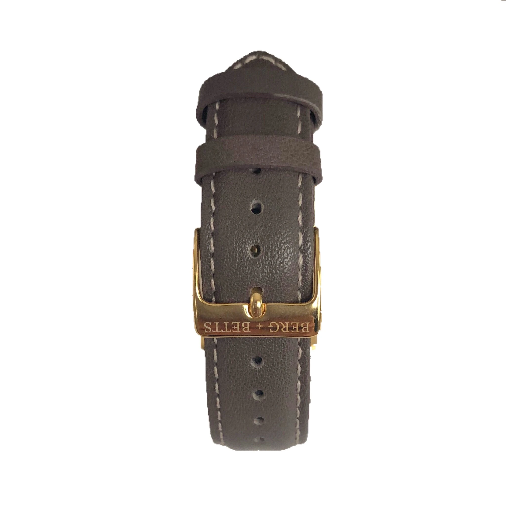 Rectangular Gold watch with sustainable brown strap  